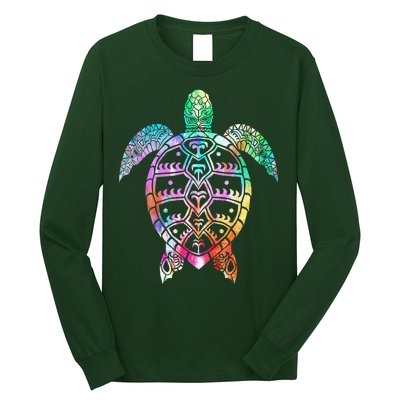 Tribal Colorful Turtle Long Sleeve Shirt