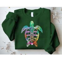 Tribal Colorful Turtle Sweatshirt