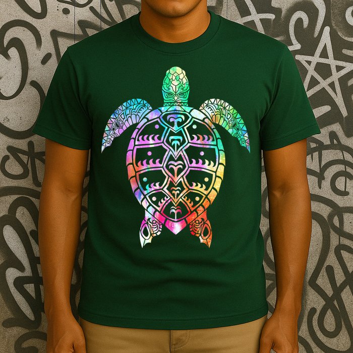 Tribal Colorful Turtle T-Shirt