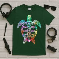 Tribal Colorful Turtle T-Shirt