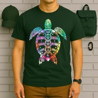 Tribal Colorful Turtle T-Shirt