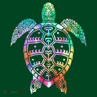 Tribal Colorful Turtle Button