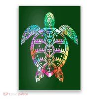 Tribal Colorful Turtle Poster