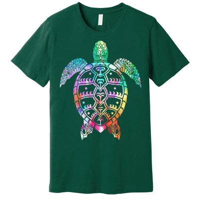 Tribal Colorful Turtle Premium T-Shirt