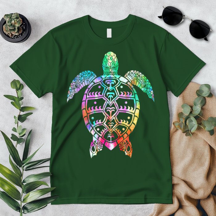 Tribal Colorful Turtle Premium T-Shirt
