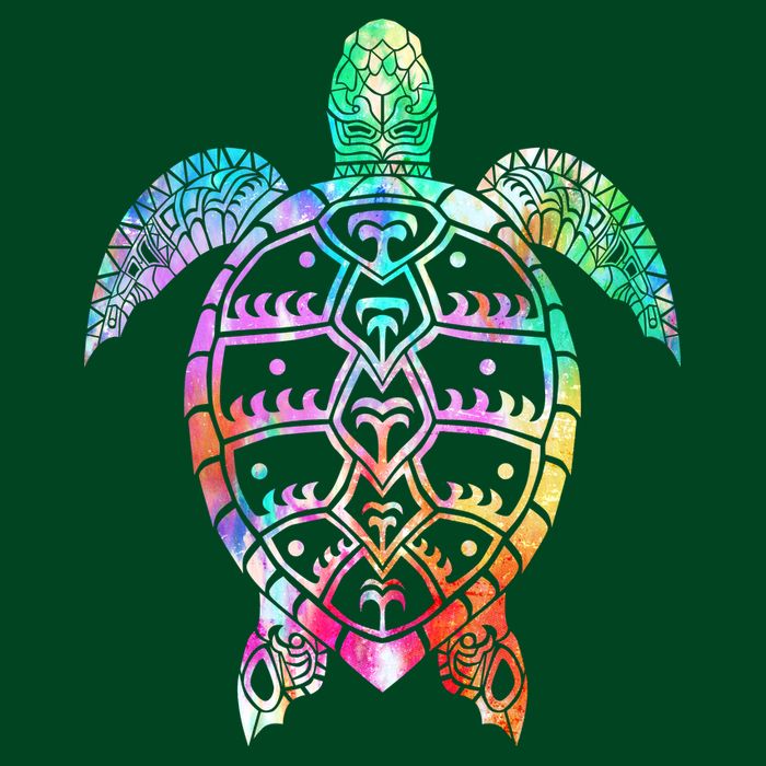 Tribal Colorful Turtle Premium T-Shirt