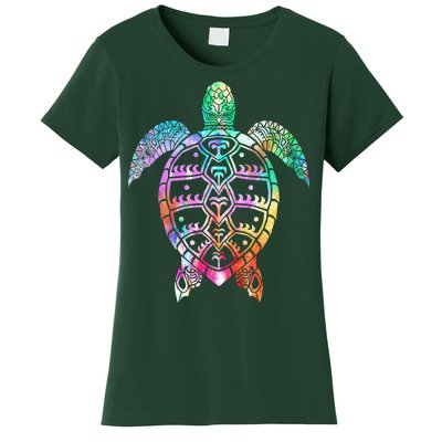 Tribal Colorful Turtle Women's T-Shirt