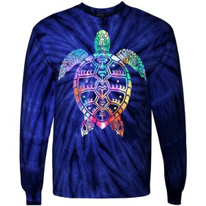 Tribal Colorful Turtle Tie-Dye Long Sleeve Shirt