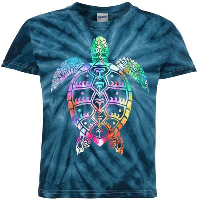 Tribal Colorful Turtle Kids Tie-Dye T-Shirt