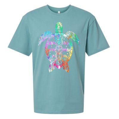 Tribal Colorful Turtle Sueded Cloud Jersey T-Shirt