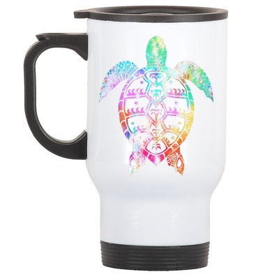 Tribal Colorful Turtle Stainless Steel Travel Mug