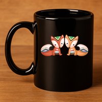 Tribal Foxes 11oz C Handle Ceramic Mug