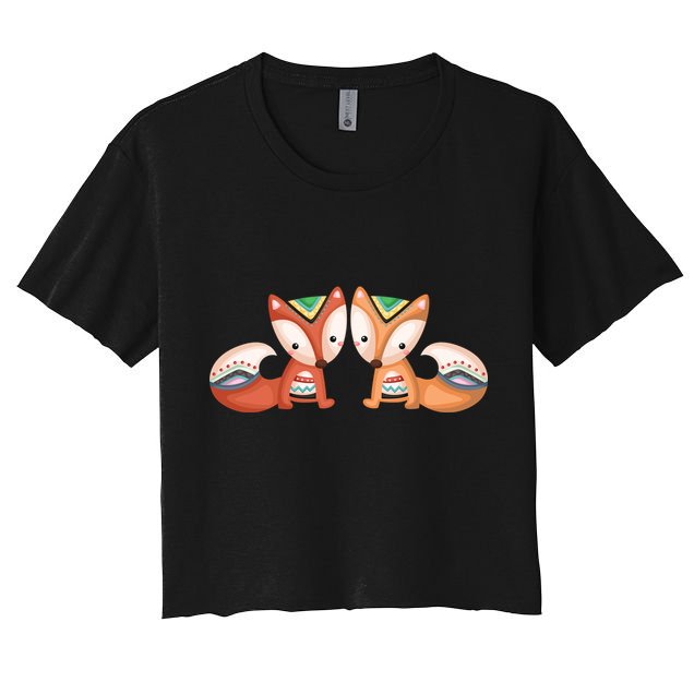 Tribal Foxes Crop Top
