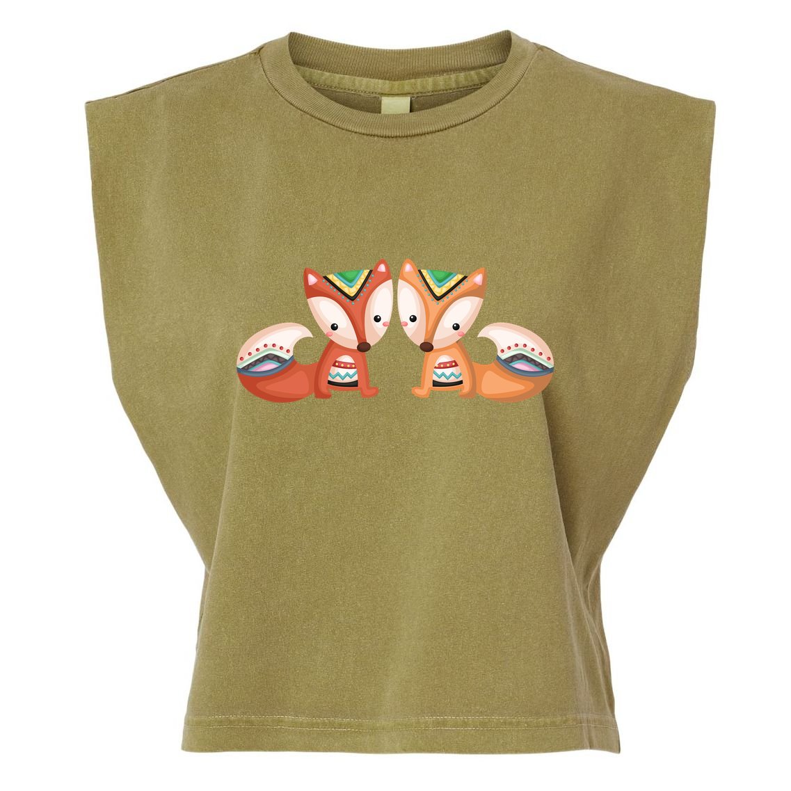 Tribal Foxes Garment-Dyed Women's Muscle Tee