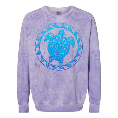 Tribal Sea Turtle Colorblast Crewneck Sweatshirt