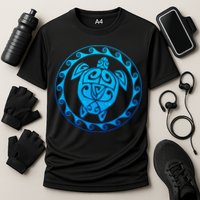 Tribal Sea Turtle Cooling Performance Crew T-Shirt