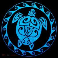 Tribal Sea Turtle Drawstring Bag