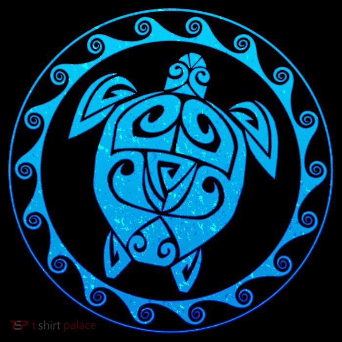Tribal Sea Turtle Drawstring Bag