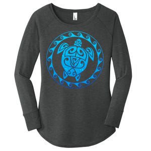 Tribal Sea Turtle Women's Perfect Tri Tunic Long Sleeve Shirt