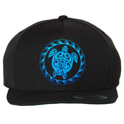 Tribal Sea Turtle Wool Snapback Cap