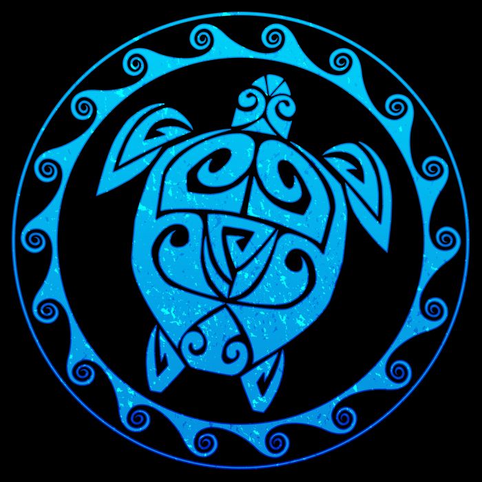 Tribal Sea Turtle Zip Tote Bag