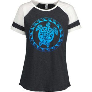 Tribal Sea Turtle Enza Ladies Jersey Colorblock Tee