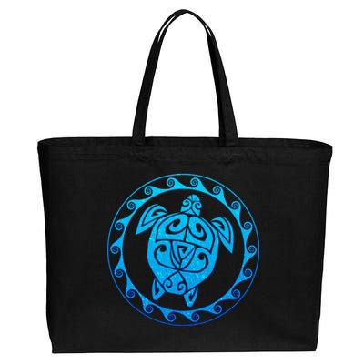 Tribal Sea Turtle Cotton Canvas Jumbo Tote