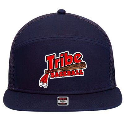 Tribe Baseball Sports Logo 7 Panel Mesh Trucker Snapback Hat