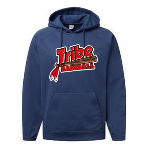 Tribe Baseball Sports Logo Performance Fleece Hoodie