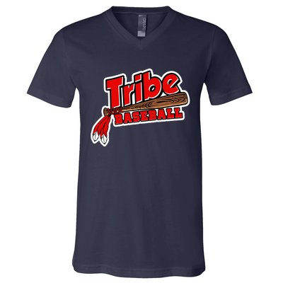 Tribe Baseball Sports Logo V-Neck T-Shirt