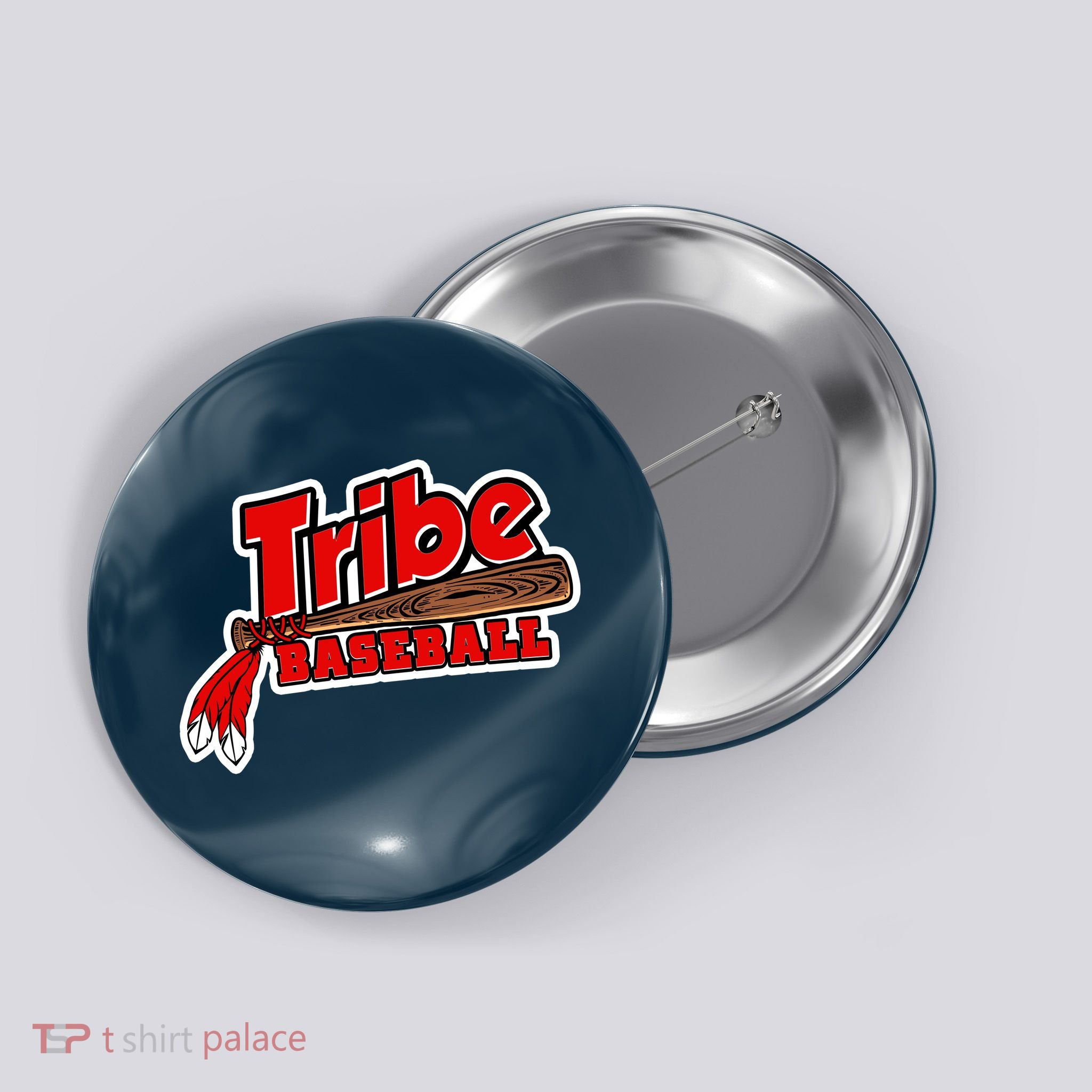 Tribe Baseball Sports Logo Button