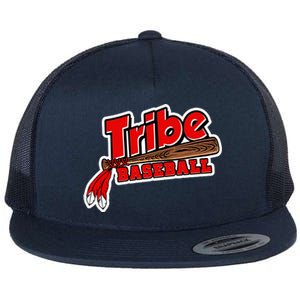 Tribe Baseball Sports Logo Flat Bill Trucker Hat