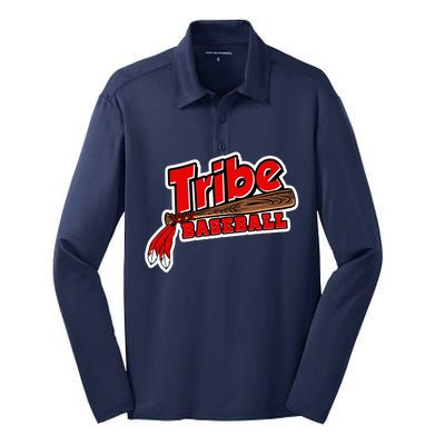 Tribe Baseball Sports Logo Silk Touch Performance Long Sleeve Polo