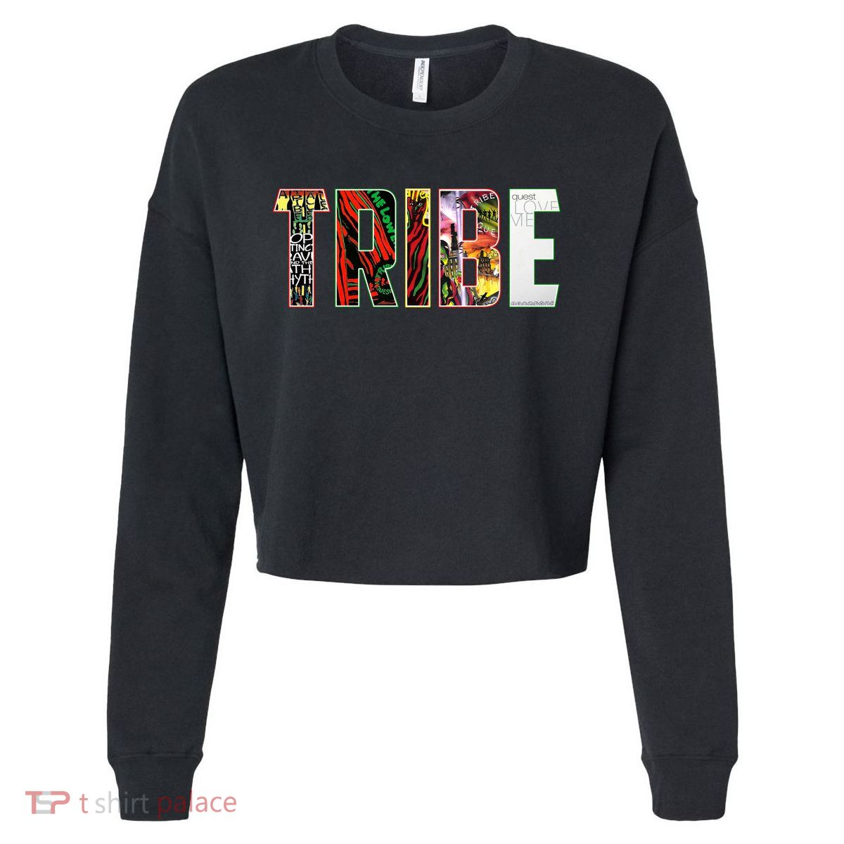 Tribe Music Album Covers  Cropped Pullover Crew