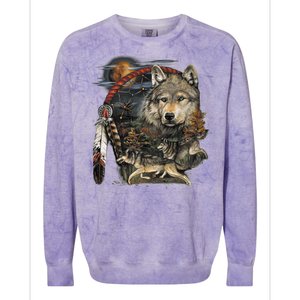 Tribesman Wolf Colorblast Crewneck Sweatshirt