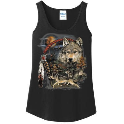 Tribesman Wolf Ladies Essential Tank