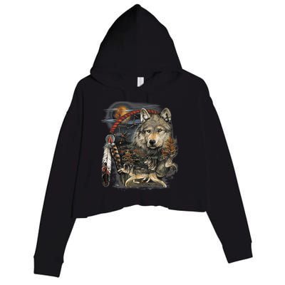 Tribesman Wolf Crop Fleece Hoodie