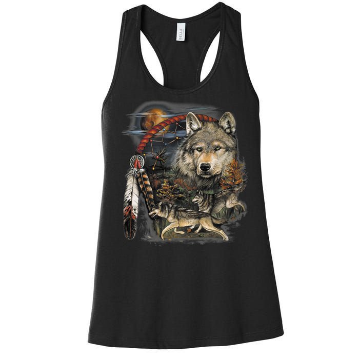 Tribesman Wolf Women's Racerback Tank