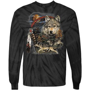 Tribesman Wolf Tie-Dye Long Sleeve Shirt