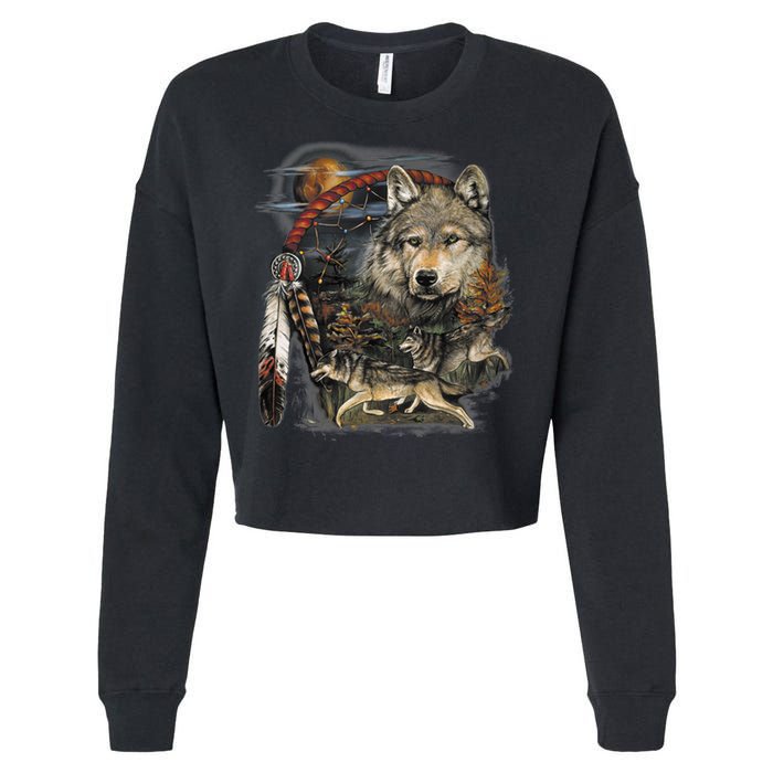 Tribesman Wolf Cropped Pullover Crew