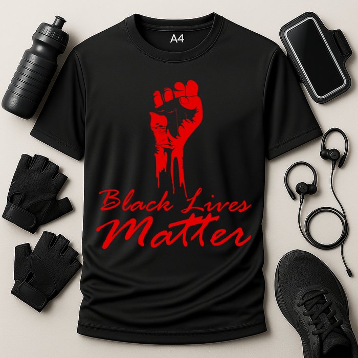Tribute Black Lives Matter Fist Cooling Performance Crew T-Shirt