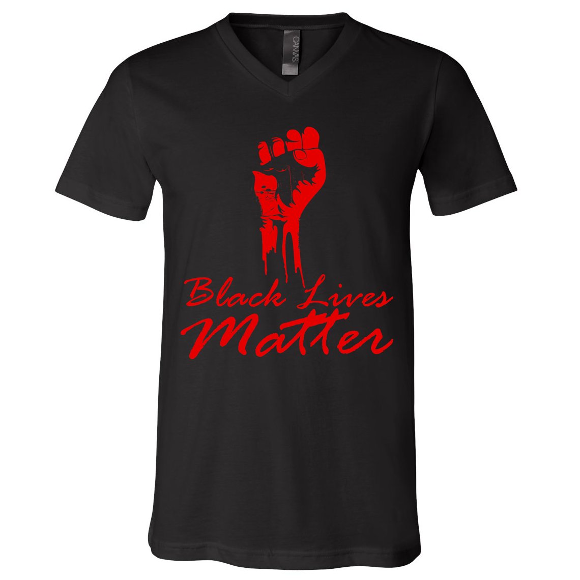 Tribute Black Lives Matter Fist V-Neck T-Shirt