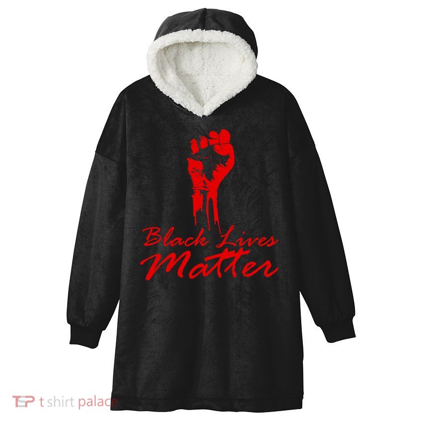 Tribute Black Lives Matter Fist Hooded Wearable Blanket