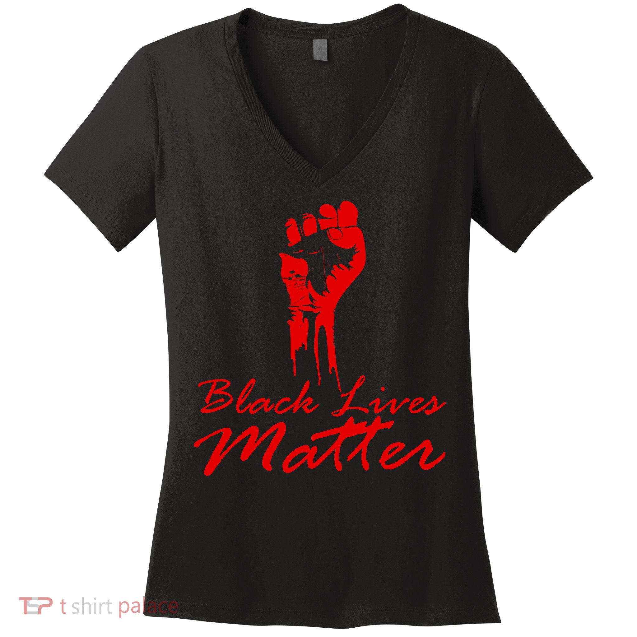 Tribute Black Lives Matter Fist Women's V-Neck T-Shirt