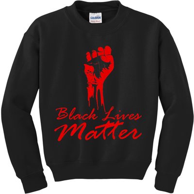 Tribute Black Lives Matter Fist Kids Sweatshirt