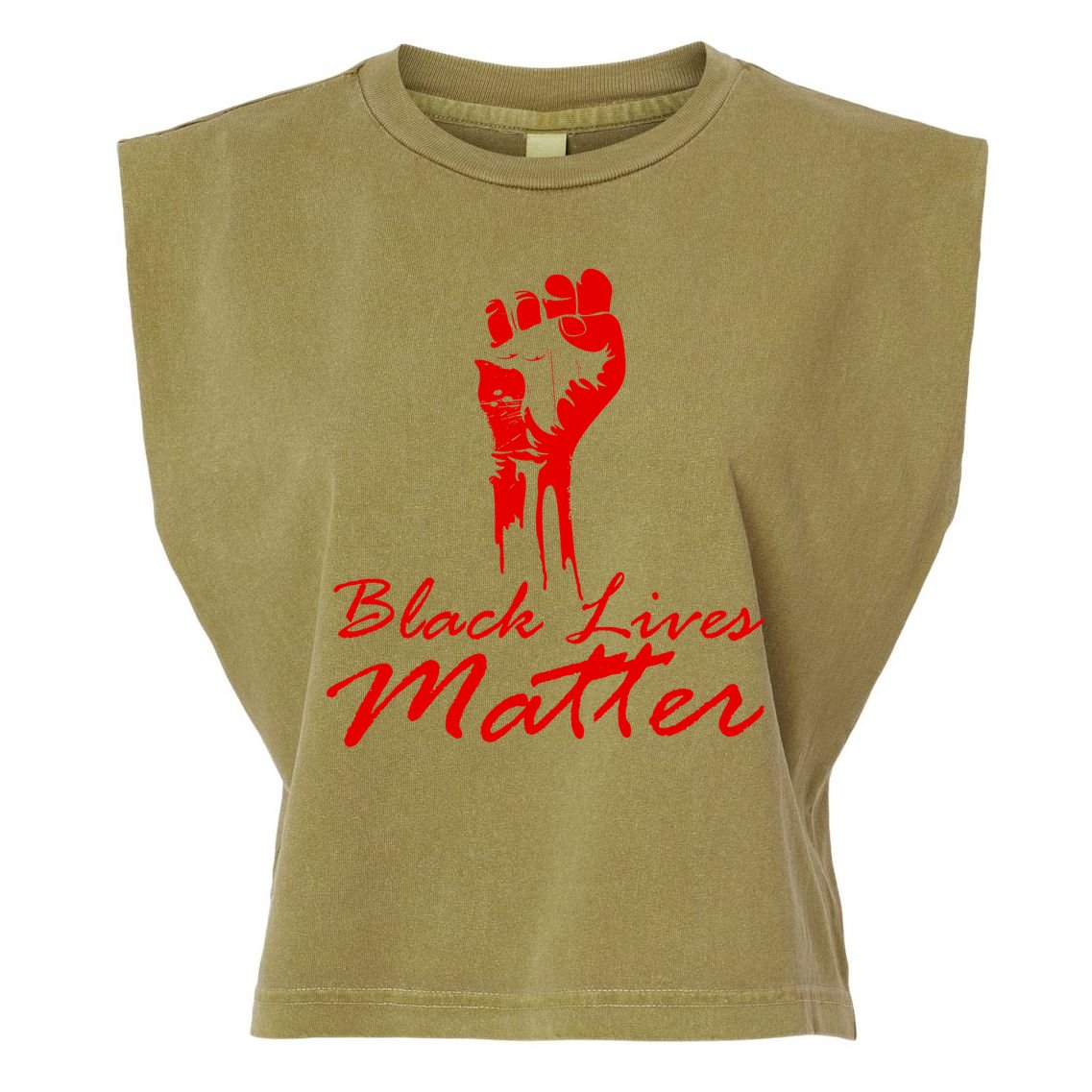 Tribute Black Lives Matter Fist Garment-Dyed Women's Muscle Tee