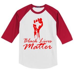 Tribute Black Lives Matter Fist Kids Colorblock Raglan Jersey