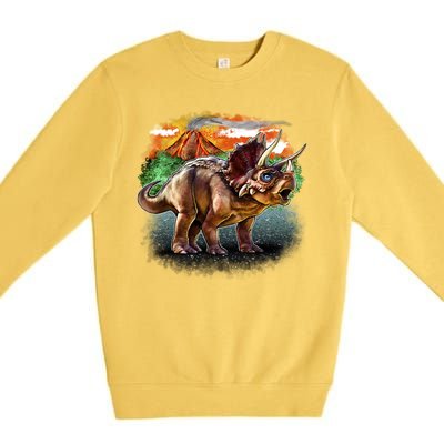 Triceratops Volcano Premium Crewneck Sweatshirt