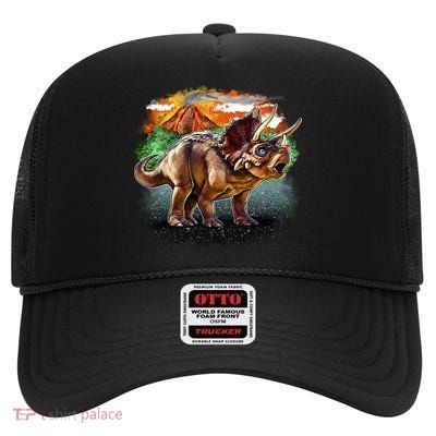 Triceratops Volcano High Crown Mesh Back Trucker Hat
