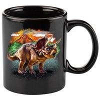 Triceratops Volcano 11oz C Handle Ceramic Mug